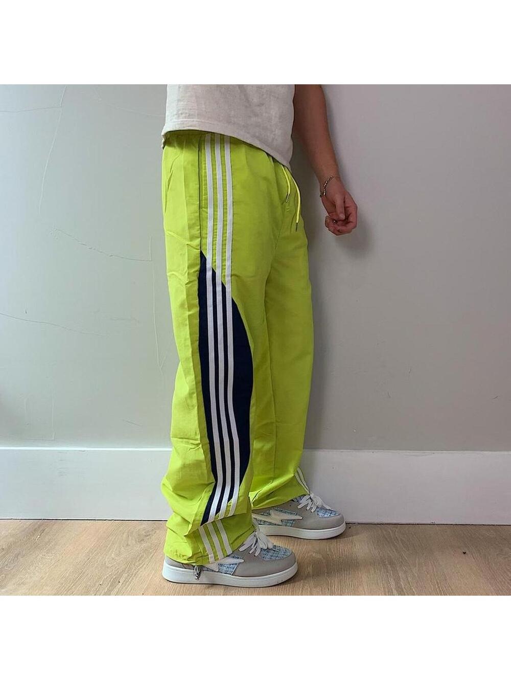 Cyber Y2k 2000s style loose lightweight striped white and green windbreaker - Picture 2 of 8